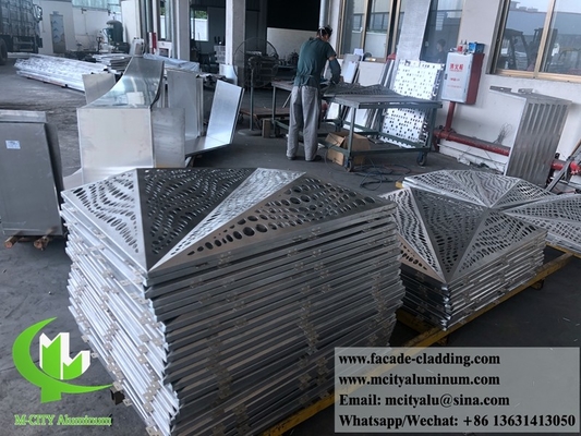 Revestimiento de pared de aluminio con revestimiento de fachada metálica de pared sólida, revestimiento antióxido duradero en polvo