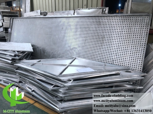 Pared cortina de paneles metálicos de aluminio fluorocarbono perforados de CNC para revestimiento de fachadas