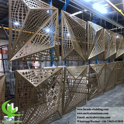 Paneles de aluminio plegados en 3D para fachadas de edificios con chapa de metal personalizada