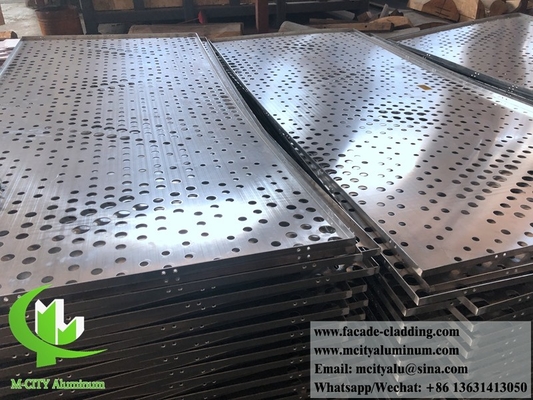 China Panel de aluminio perforado de metal de 3 mm revestido en polvo con panel sólido de aluminio para fachada