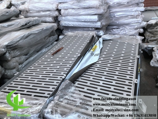 China Panel de aluminio perforado de metal de 3 mm revestido en polvo con panel sólido de aluminio para fachada