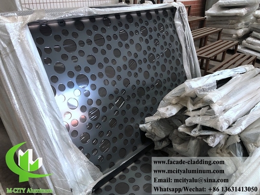 China Panel de aluminio perforado de metal de 3 mm revestido en polvo con panel sólido de aluminio para fachada