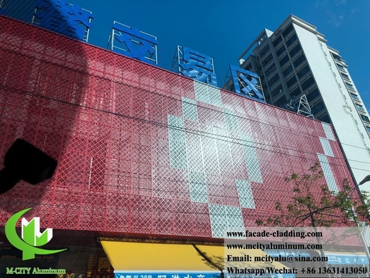 Pared cortina de paneles perforados de aluminio fluorocarbonado con revestimiento CNC para revestimiento de fachadas
