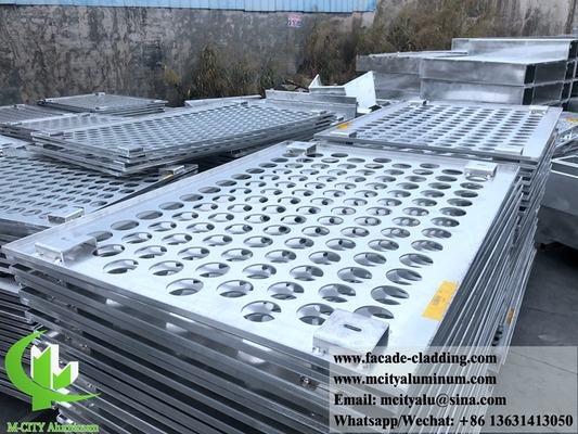 Pared de cortina de aluminio fluorocarbono perforado para revestimiento de fachadas