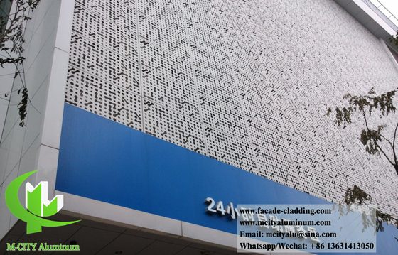Pared de cortina de aluminio fluorocarbono perforado para revestimiento de fachadas