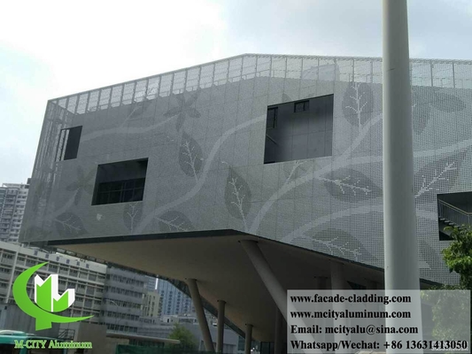 Pared de cortina de aluminio fluorocarbono perforado para revestimiento de fachadas