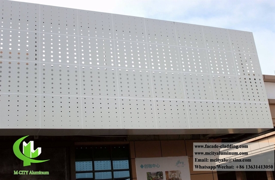 Pared de cortina de aluminio fluorocarbono perforado para revestimiento de fachadas