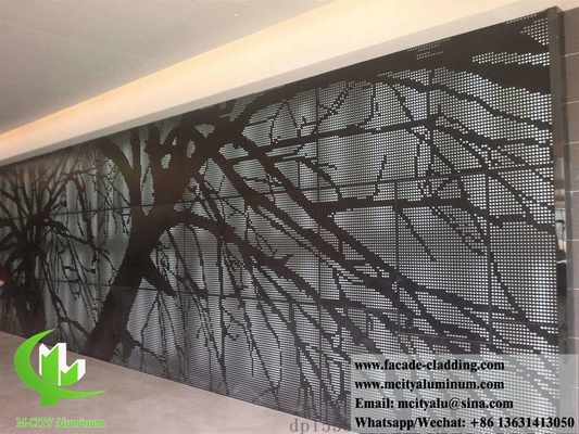 fachada metálica perforada revestimiento de aluminio en polvo recubierto de blanco 3 mm