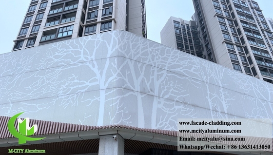 Paneles metálicos con diseño cortado por láser para fachadas, revestimiento de paredes, decoración de paredes, paneles de fachada exterior