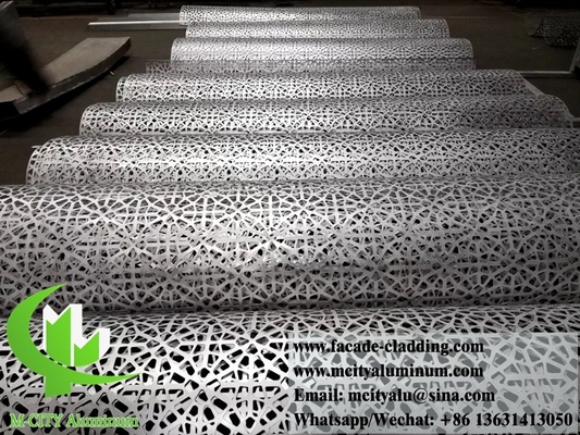 Panes de metal sólido con revestimiento de aluminio para columnas de forma redonda con diseño de corte por láser