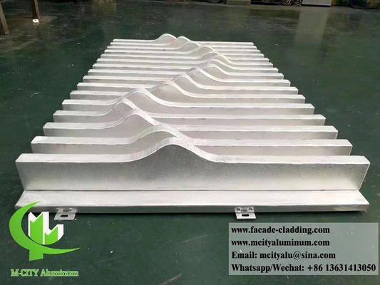 Techo de metal ondulado 3D fachadas metálicas de aluminio tubo soldado revestimientos personalizados