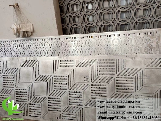 Corte externo por láser Revestimiento metálico perforado fachadas de aluminio para decoración arquitectónica de edificios