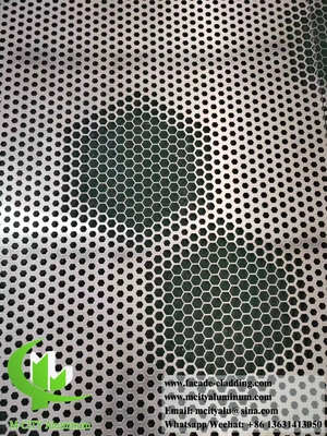 Vestido metálico perforado fachadas de aluminio pantalla metálica con agujeros hexagonales de diseño hueco
