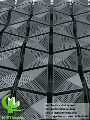 Plancha de metal de forma 3D para revestimiento de paredes pantalla de metal para fachadas de edificios de aluminio duradero