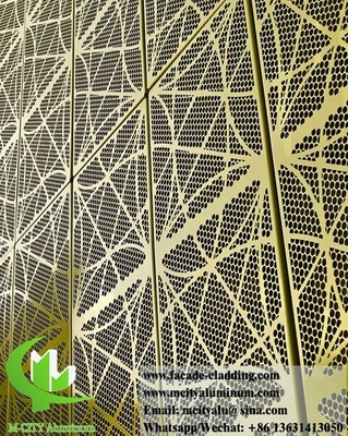 Corte externo por láser Revestimiento metálico perforado fachadas de aluminio para decoración arquitectónica de edificios