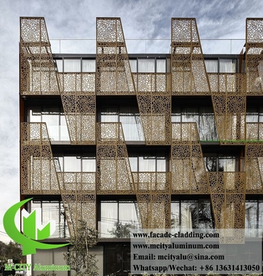 Corte externo por láser Revestimiento metálico perforado fachadas de aluminio para decoración arquitectónica de edificios