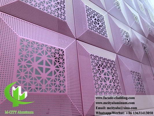 Forma 3D Perforada con revestimiento sólido de chapa de aluminio y pantalla de metal antirruja