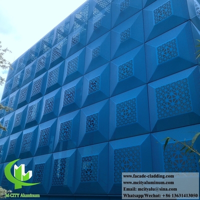 Forma 3D Perforada con revestimiento sólido de chapa de aluminio y pantalla de metal antirruja