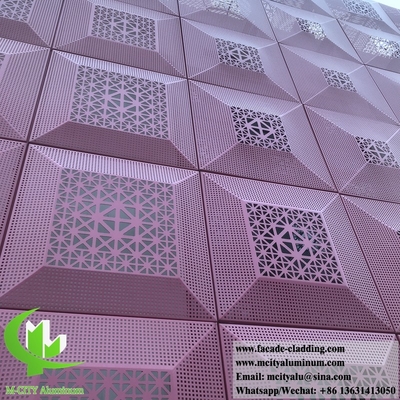 Paneles de pantalla de lámina perforada 3D para decoración Paneles de revestimiento de aluminio