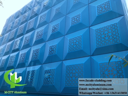 Forma 3D Perforada con revestimiento sólido de chapa de aluminio y pantalla de metal antirruja