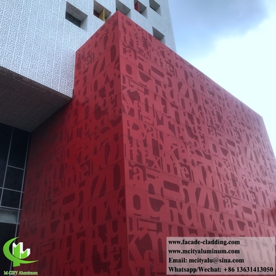 Paneles decorativos perforados de chapa de metal con fachada de revestimiento de aluminio