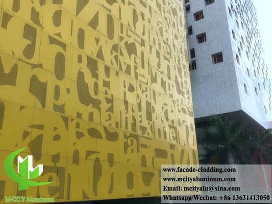 Películas de metal perforadas para revestimiento de paredes de paneles de aluminio sólido para fachadas