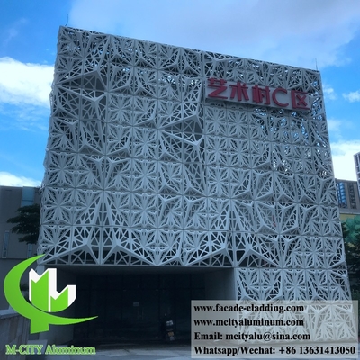 Forma 3D revestimiento de pared perforada de chapa de metal de aluminio pantalla de metal antirruja