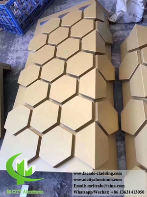 Plancha de metal de forma 3D para revestimiento de paredes pantalla de metal para fachadas de edificios de aluminio duradero