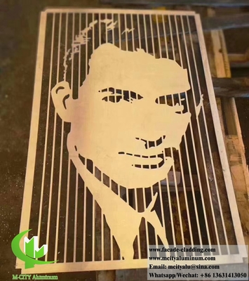 Cortar con láser paneles de aluminio con revestimiento metálico para la decoración de revestimientos de paredes de pantallas