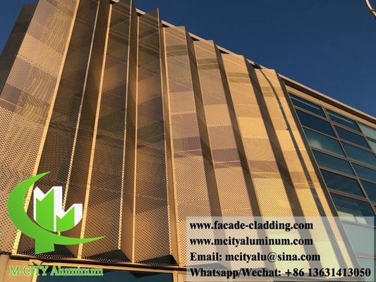 Panes de aluminio de perforación para revestimiento de paredes con pantalla metálica interior