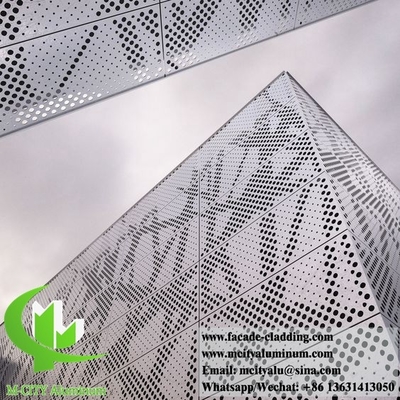 Película de metal perforada para pared para decoración de fachadas metálicas exteriores
