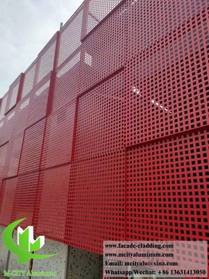 Paneles de aluminio perforados para revestimiento de paredes con pantalla metálica decorativa