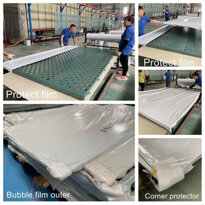 China fachada de metal perforado de aluminio de chapa PVDF de 2 mm de espesor color champán