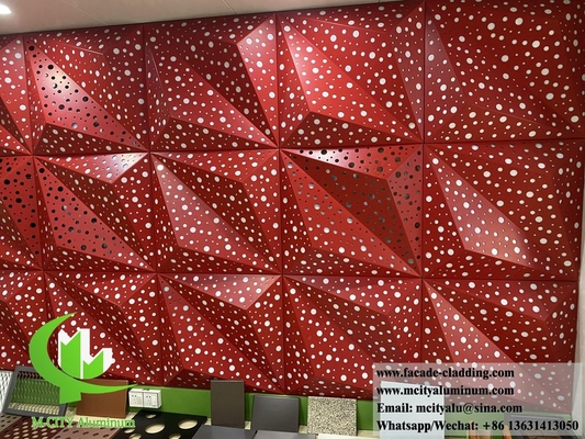 Diseño 3D de fachadas metálicas de chapa de aluminio para decoración de revestimientos de paredes interiores y exteriores
