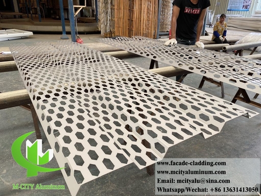 Pantallas de aluminio perforadas de paneles metálicos para revestimiento antióxido de fachadas de paredes de edificios