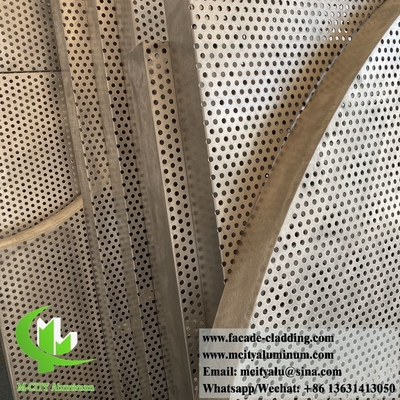 Decoración de techos de aluminio con láminas de metal perforadas