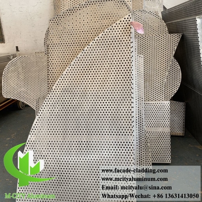 Customized metal cladding aluminio sistema de fachadas con perforación patrones decorativos