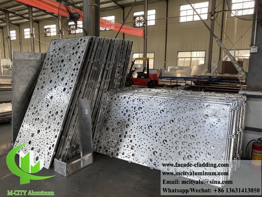 Customized metal cladding aluminio sistema de fachadas con perforación patrones decorativos