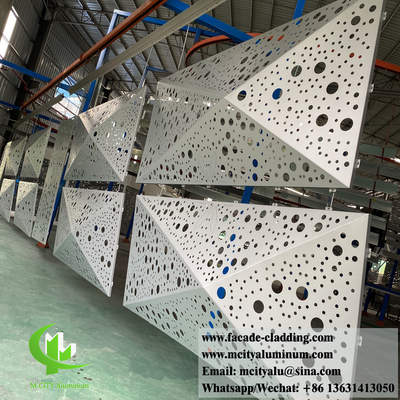 Sistema de fachada de metal 3D de revestimiento sólido de aluminio para decoración exterior de paredes de edificios