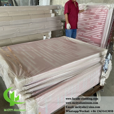 Panel de aluminio de techo metálico perforado para decoración de edificios de color blanco