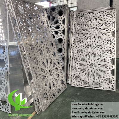 Islam diseño fachada metálica revestimiento de pared de aluminio con patrones perforados recubierto en polvo