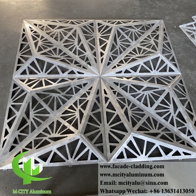 Modelo decorativo de corte por láser diseño 3D sistema de fachada de metal hoja de aluminio con patrones huecos