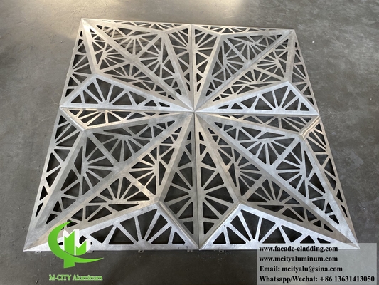 Modelo decorativo de corte por láser diseño 3D sistema de fachada de metal hoja de aluminio con patrones huecos