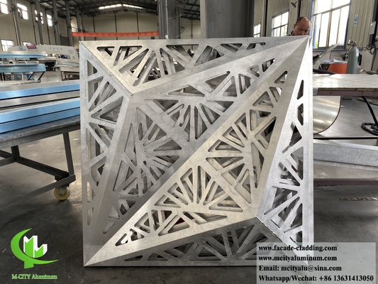 Modelo decorativo de corte por láser diseño 3D sistema de fachada de metal hoja de aluminio con patrones huecos