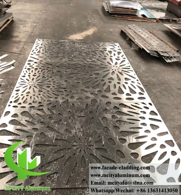 Paneles metálicos perforados de chapa de aluminio para fachada con color de grano de madera