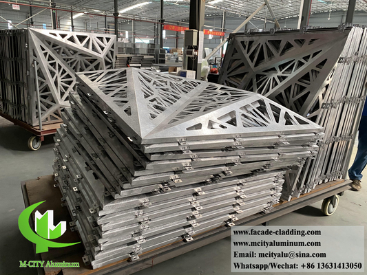 Paneles de aluminio 3D de diseño de corte láser en polvo recubierto Akzo Nobel para revestimiento de paredes exteriores