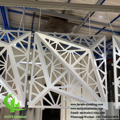 3D forma de revestimiento de metal paneles de pantalla de aluminio PVDF pintura 1220x1220mm tamaño personalizado