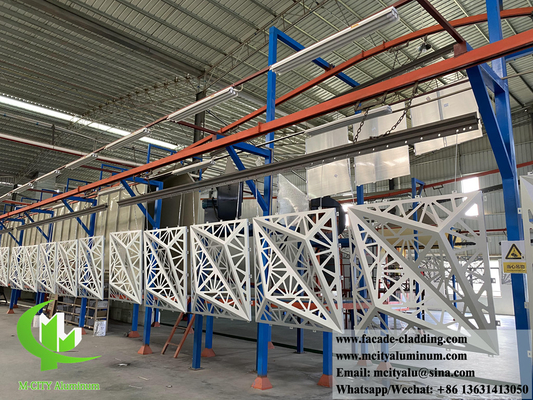 Panel de aluminio sólido diseño de revestimiento metálico 3D ignífugo anti-óxido PVDF color de las astillas de 3 mm de grosor