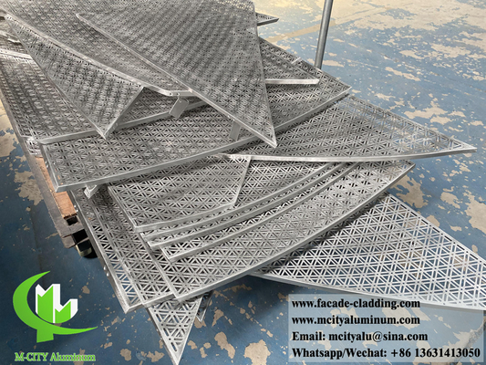 Hojas redondas de aluminio revestido de metal exterior con patrón de perforación pvdf revestido en polvo