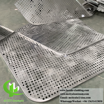 Sistema de fachada de chapa de metal de color dorado perforado de aleación de aluminio de 3 mm de espesor PVDF pintura